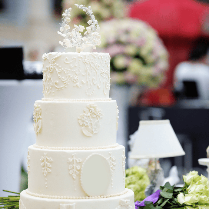 Traditional White wedding cake - Camellio Wedding Planning and Events - Essex Wedding Planner