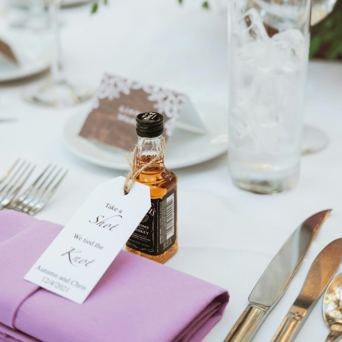 Winter Weddings Whiskey wedding favours - Camellio Wedding Planning and Events - Essex Wedding Planner